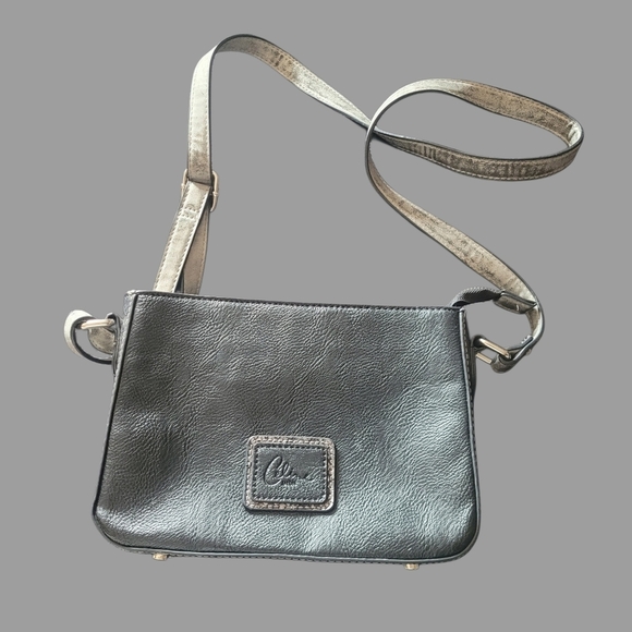 Celine Dion Black and Grey Shoulder Purse - Picture 1 of 5